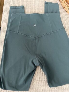 Athleta Elation High-Waist Green Athletic Leggings